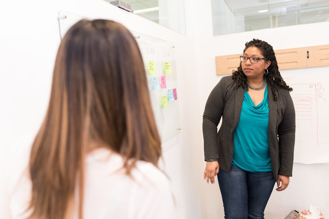 confident woman leading discussion